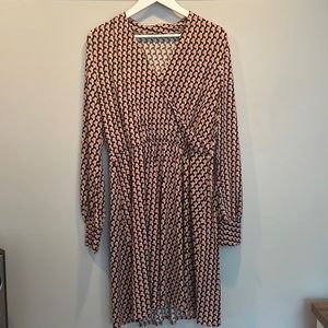 Adrianna Papell size Large Faux Wrap Dress